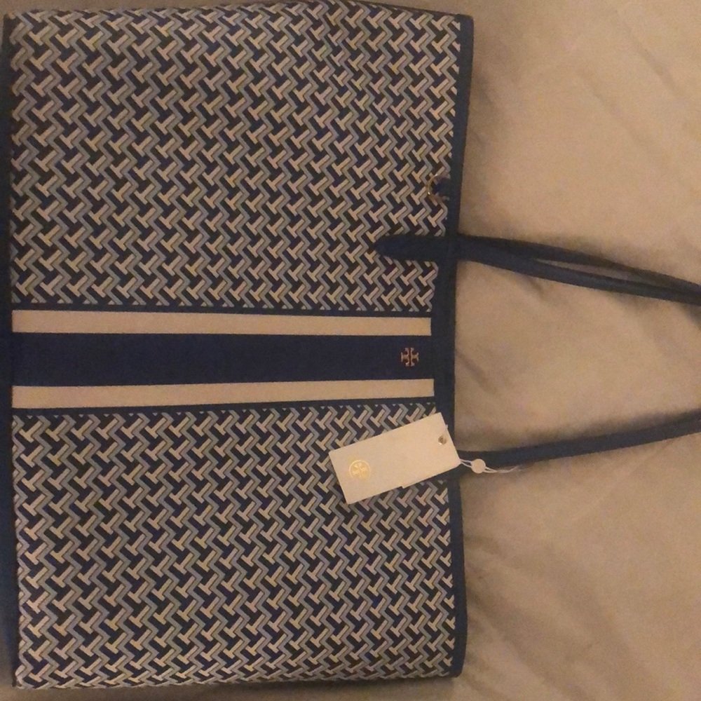 Tory Burch tote bag! So pretty - Blue tiles